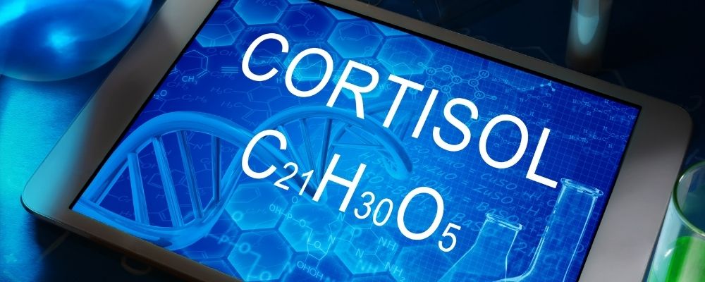De chemische code van cortisol op een tablet